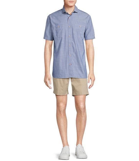 Cremieux Blue Label Solid Cotton Slub Short Sleeve Woven Shirt Product Image