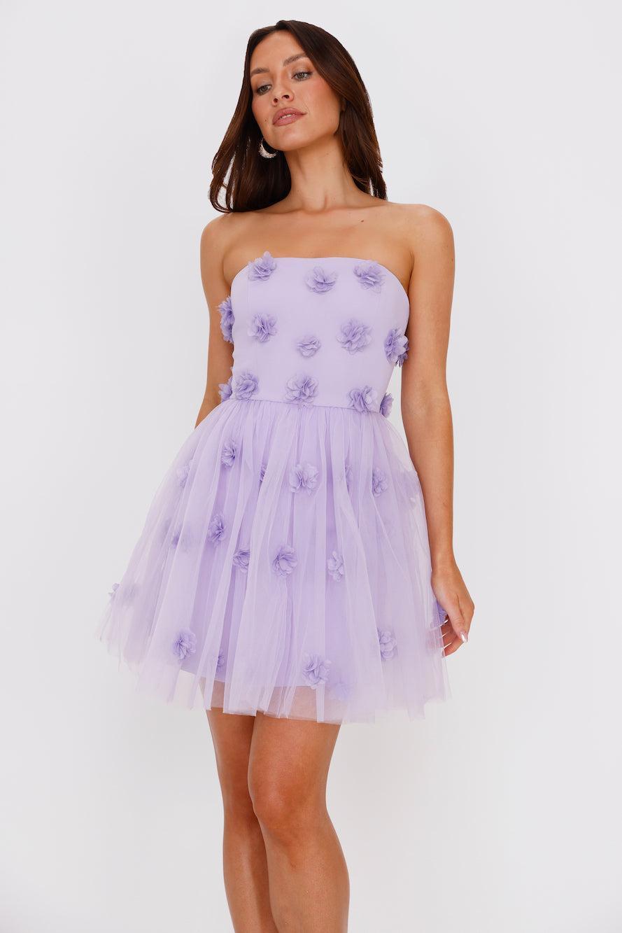 Wildflower Energy Strapless Mini Dress Lilac Product Image