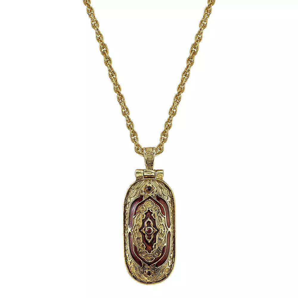 Symbols of Faith Enamel Enclosed Crucifix Pendant Necklace, Womens, Red Product Image