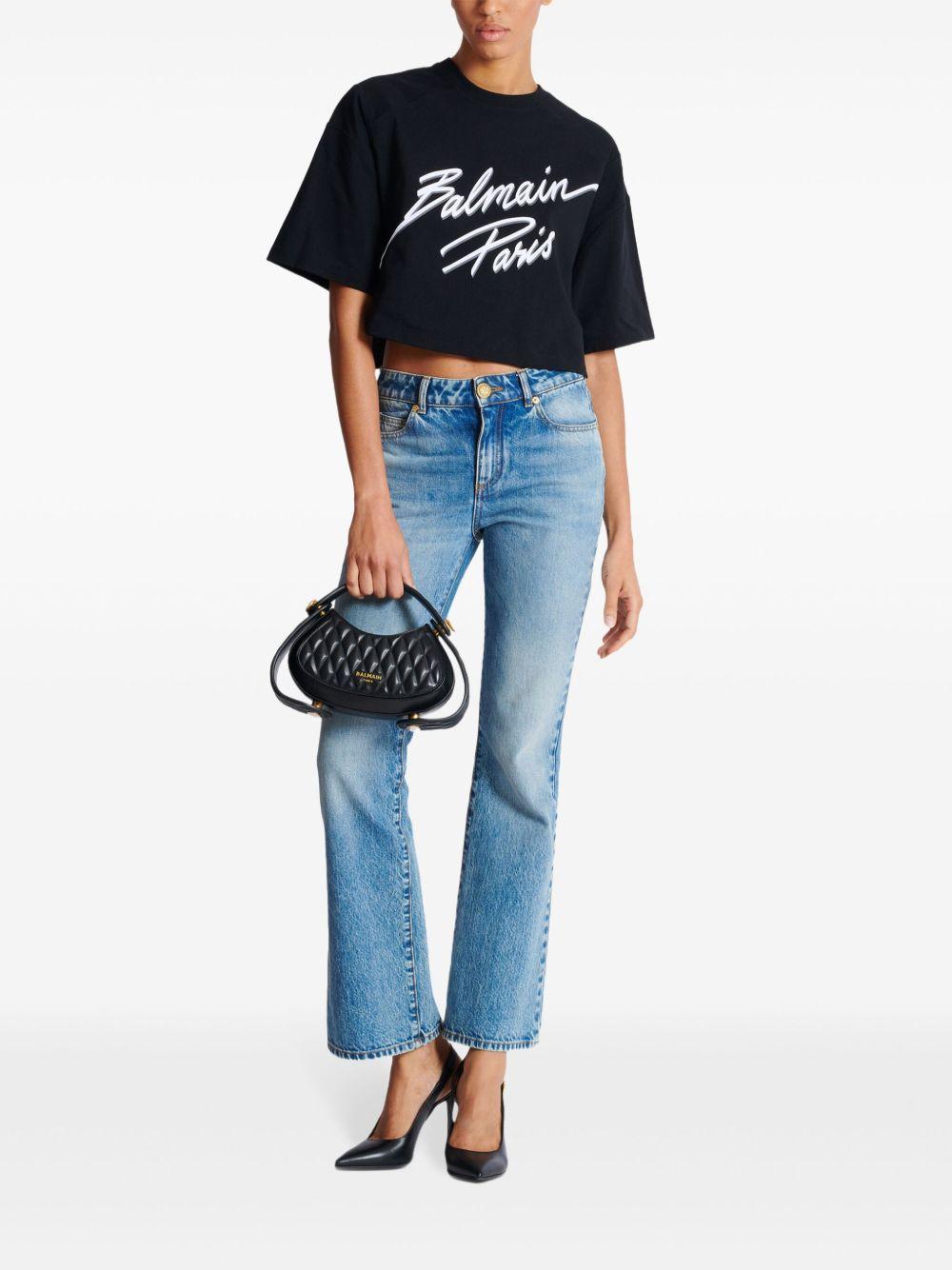 logo-flocked cropped T-shirt Product Image
