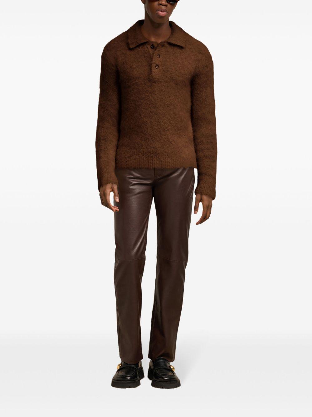 brushed-finish polo-collar jumper  Product Image
