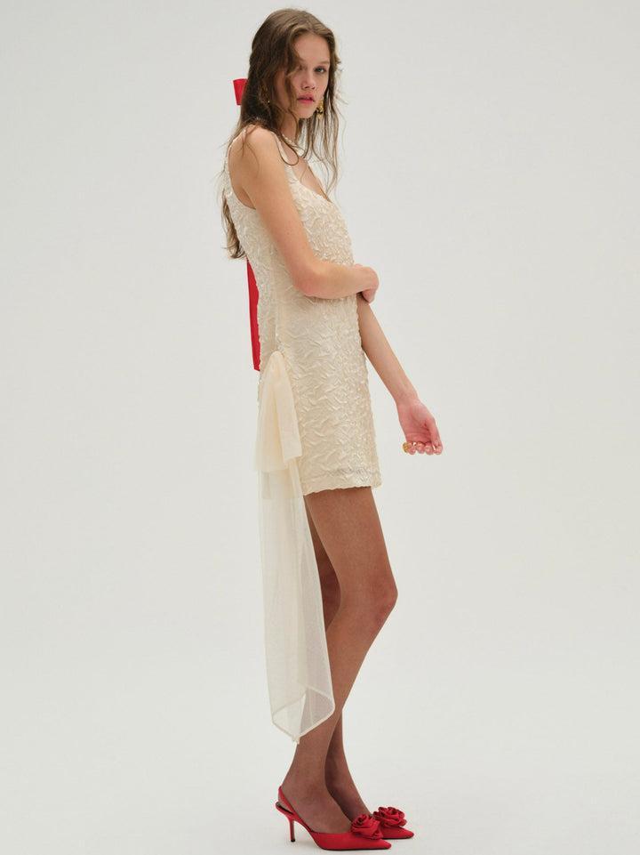 Frosted Organza Mini Dress — Ivory Product Image