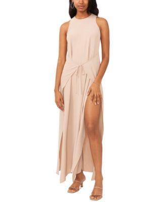 Vince Camuto Womens Tie-Front Slit Sleeveless Dress Product Image