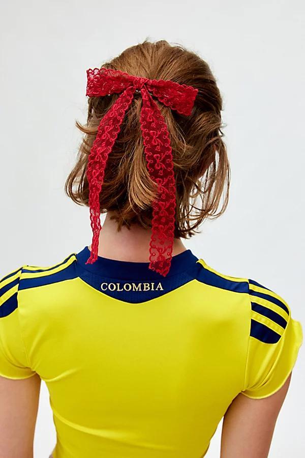 Medium Lace Hair Bow Barrette Womens at Urban Outfitters Product Image