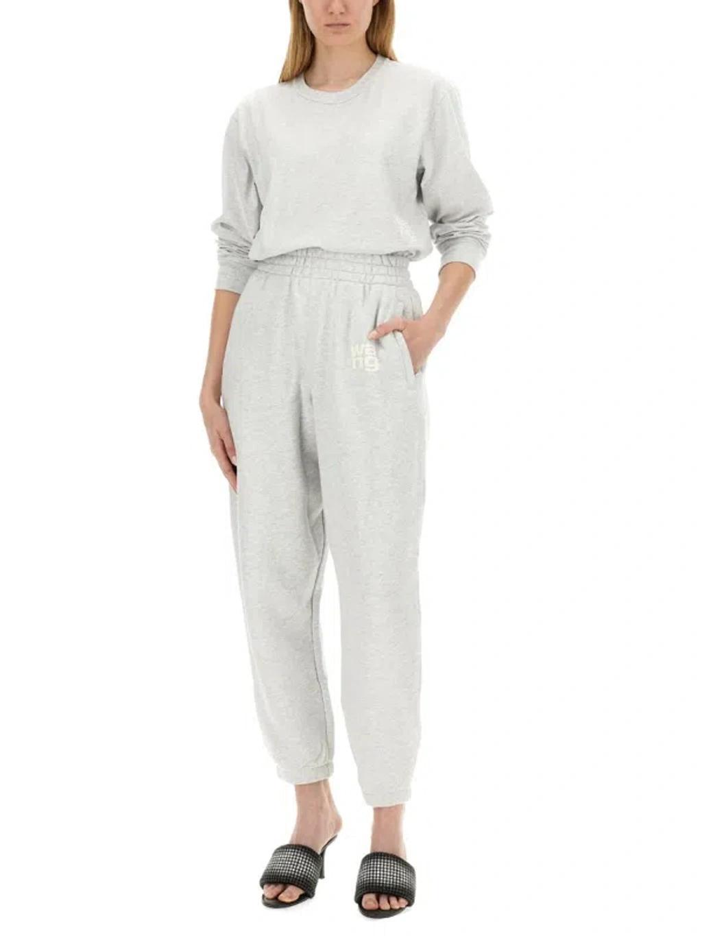 ALEXANDER WANG T Alexanderwang. T Sweatshirt With Logo In Grey Product Image
