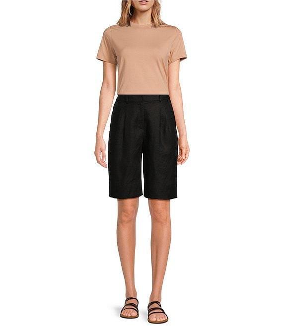 Le' AL.X Short Sleeve Crew Neck Knit Jersey Pima Cotton Tee Top Product Image