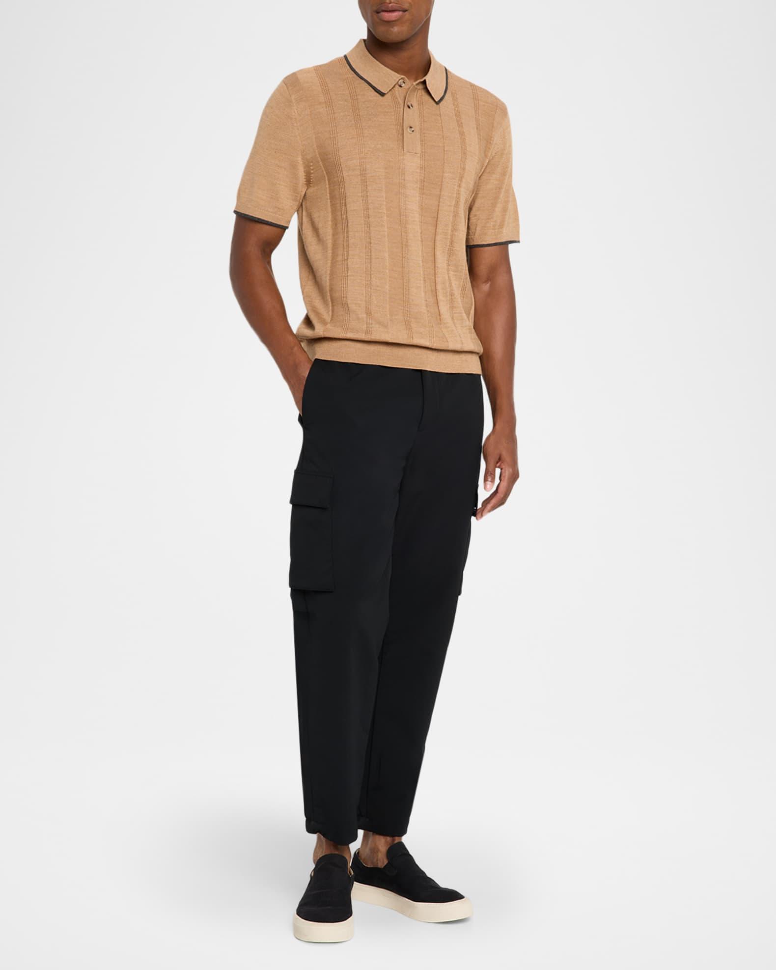 Men's Edvan Wool Knit Short-Sleeve Polo Sweater Product Image