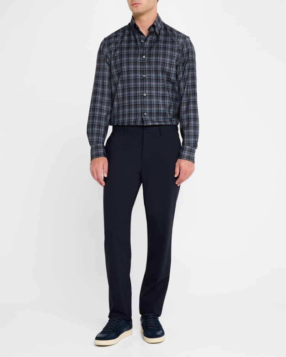 Mens Wool Check Casual Button-Down Shirt Product Image