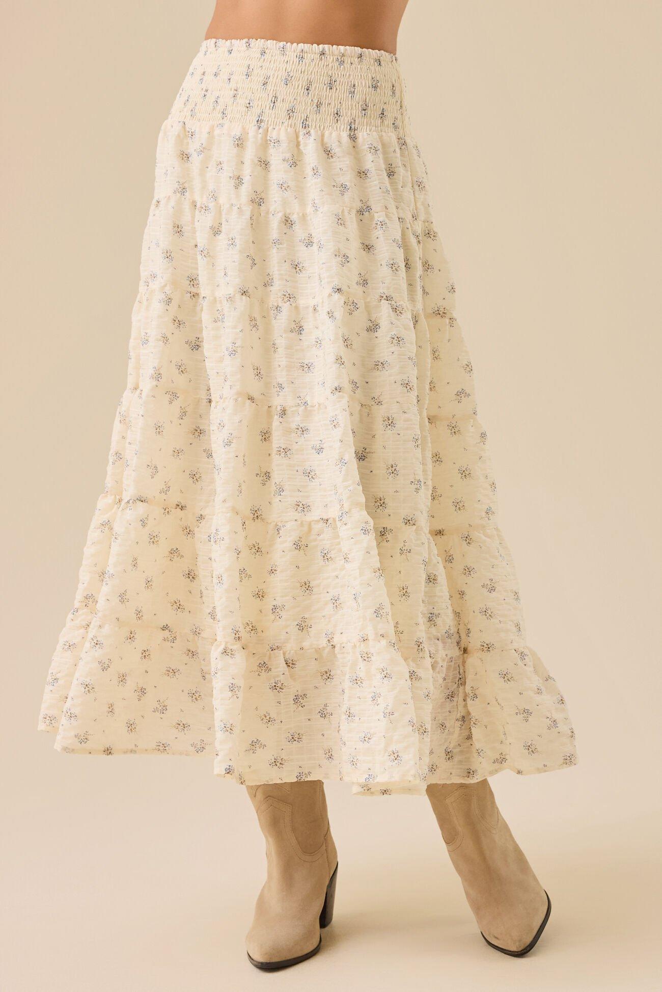 Isla Tiered Midi Skirt Product Image