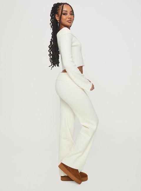 Try Me Knit Pants Cream Product Image