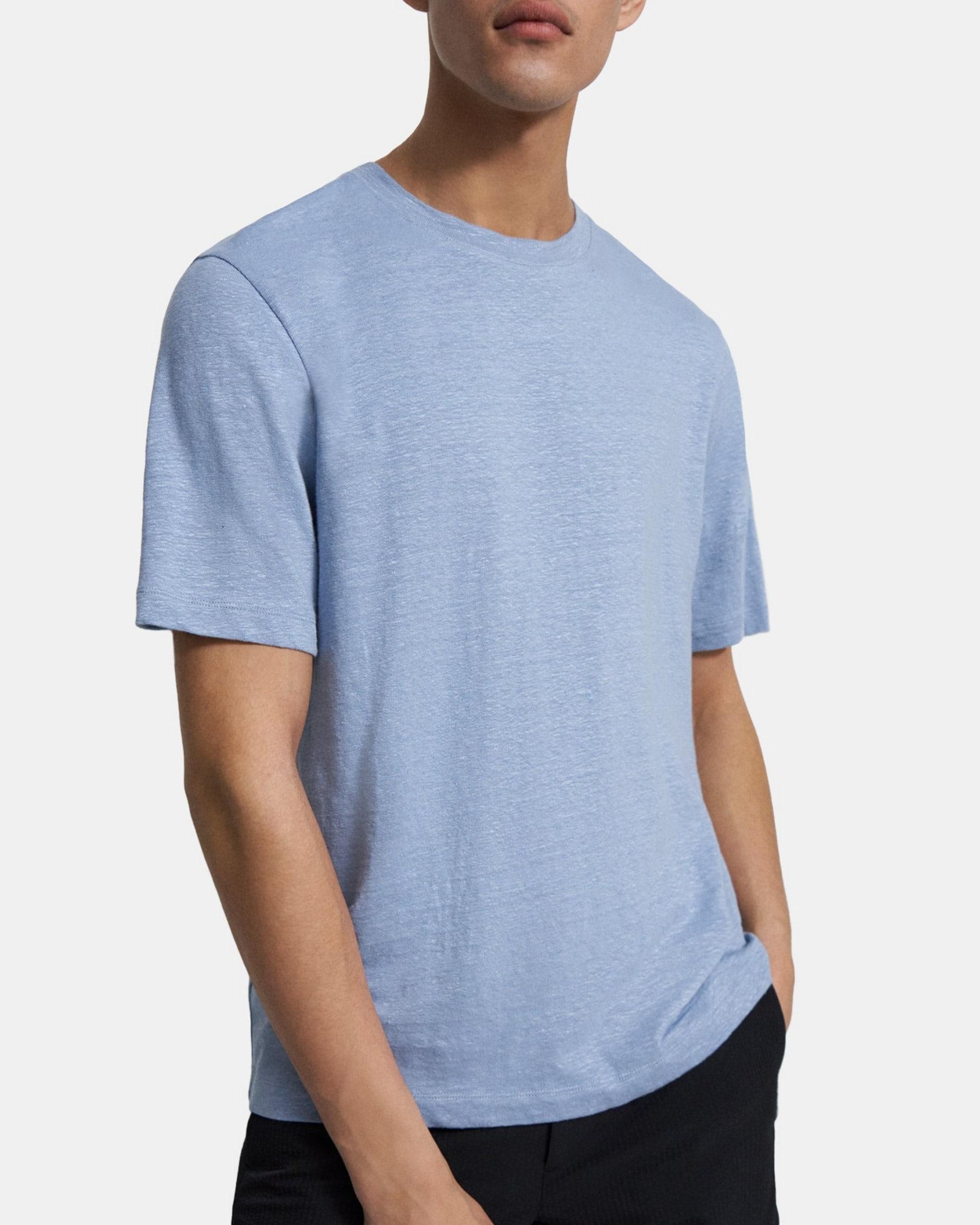 Short-Sleeve Tee in Stretch Linen Product Image