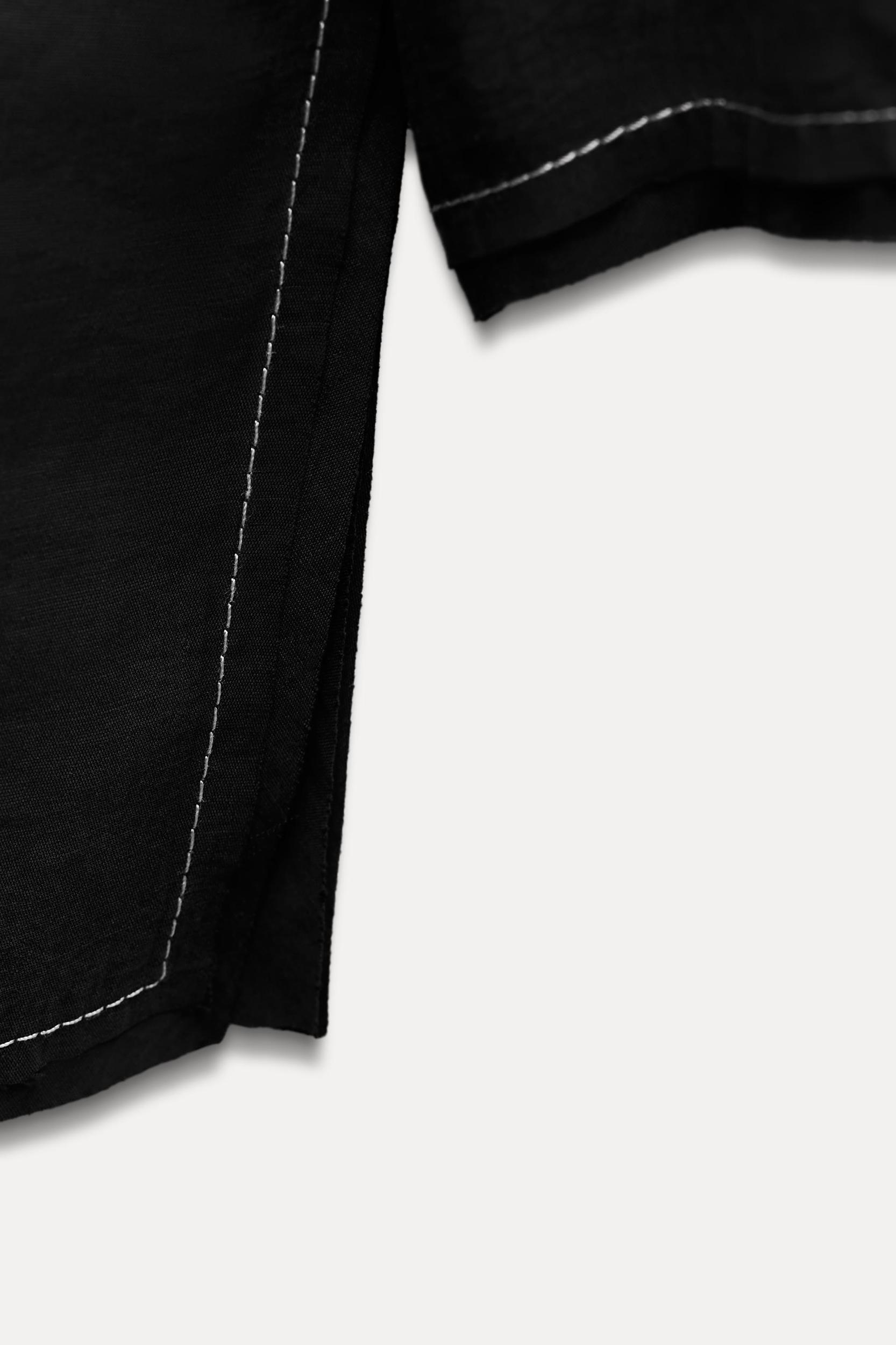 TIED TOPSTITCHING BLOUSE ZW COLLECTION Product Image
