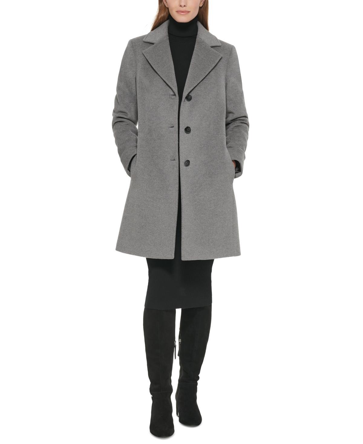 Calvin Klein Calvin Klein womens Classic Cashmere Wool Blend Coat (Chili Pepper) Women's Coat Product Image