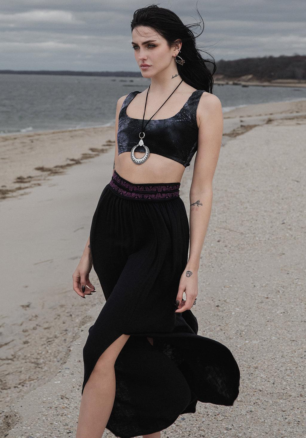 Amatorium Embroidered Cotton Maxi Skirt Product Image