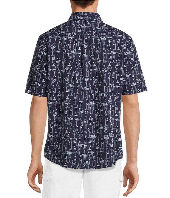 Caribbean Isle Breeze Performance Stretch Cocktails Print Short Sleeve Woven Shirt Product Image