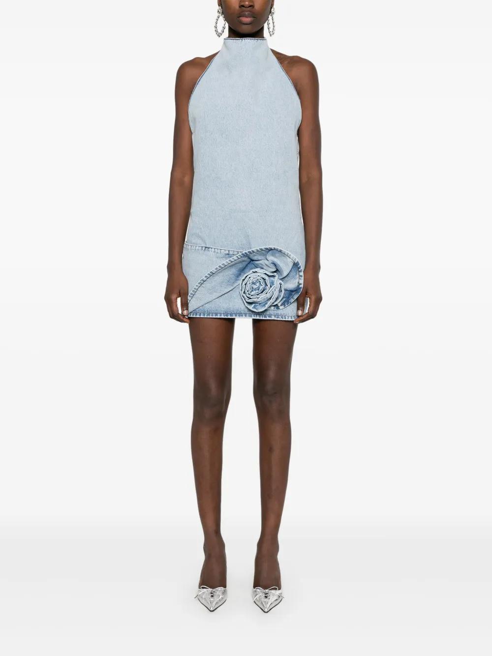 rose-appliqué mini dress Product Image