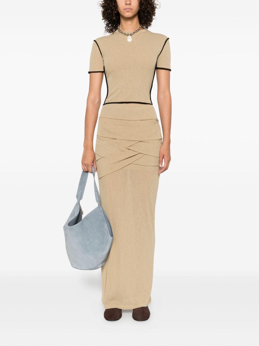 draped-panel maxi skirt Product Image