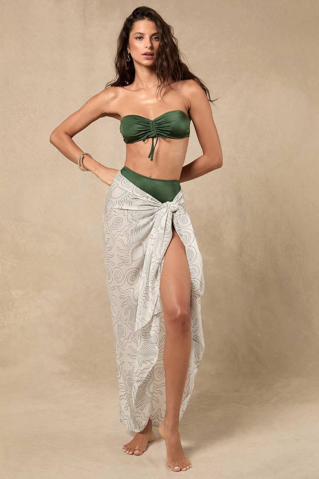 Avenya Ivory Abstract Print Sarong Swim Cover-Up Product Image