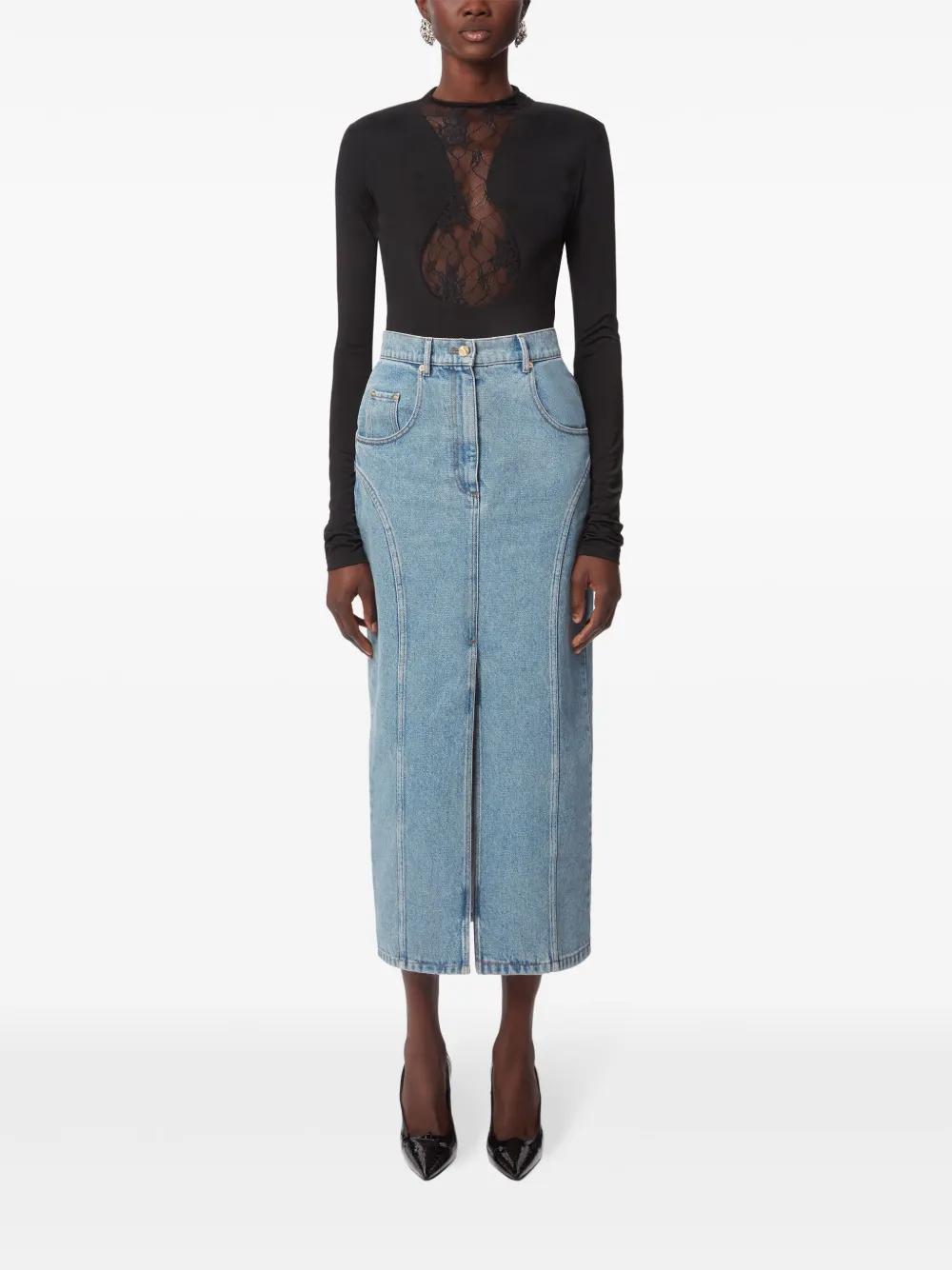 Long Denim Skirt Product Image