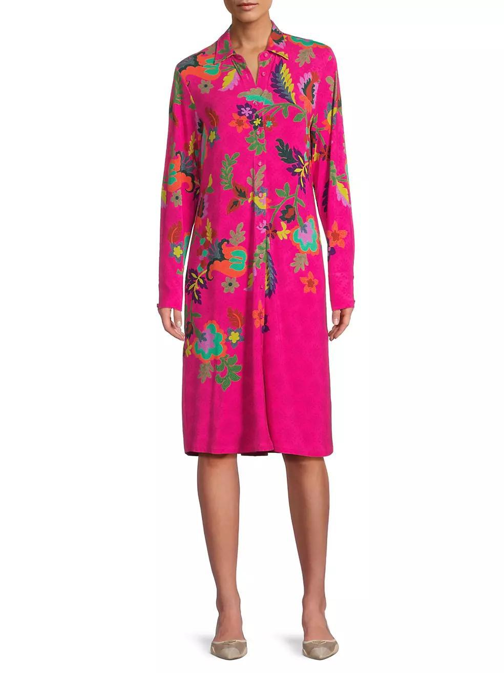 The Janie Favorite Floral Midi-Shirtdress Product Image
