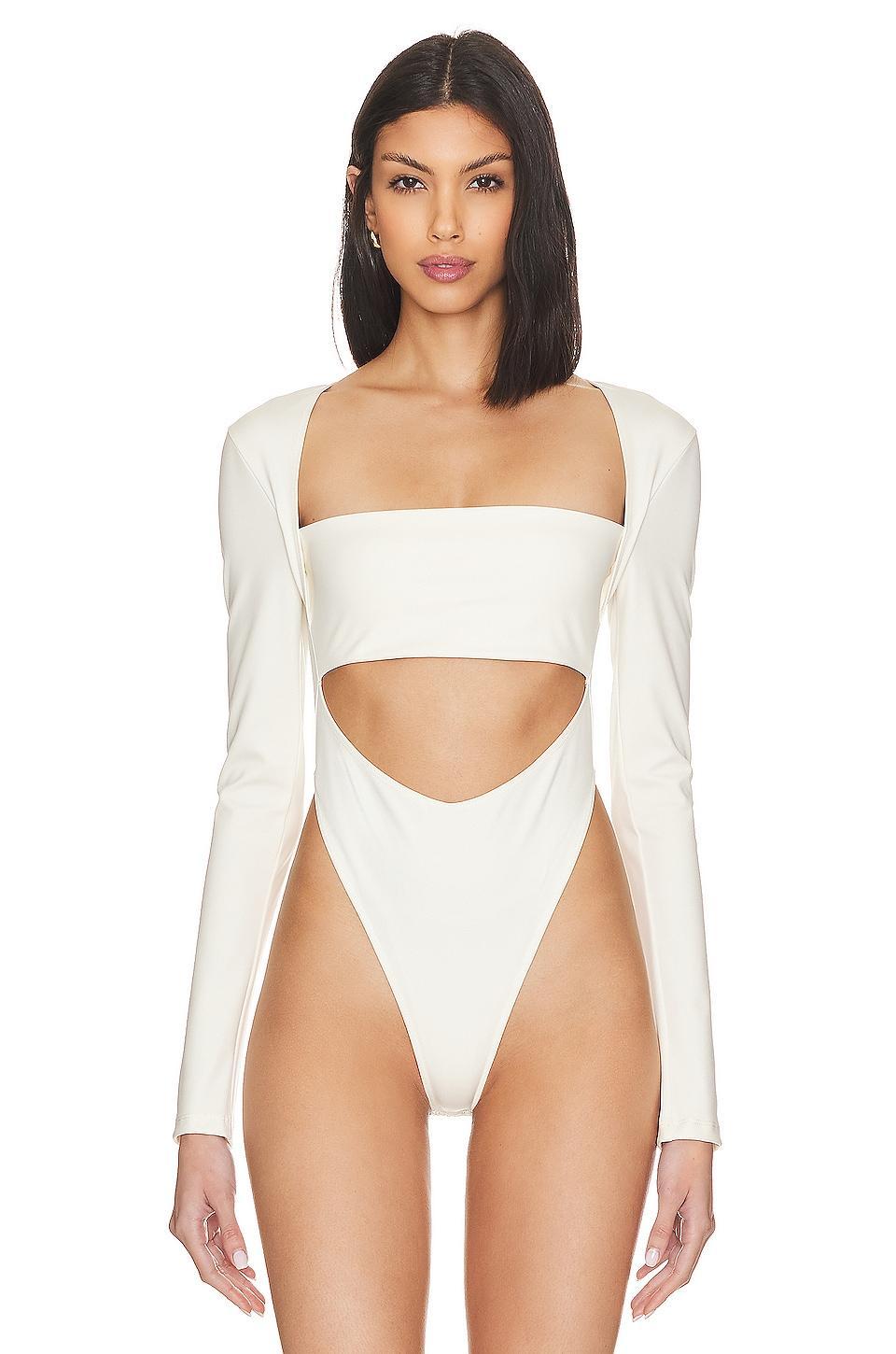 Stretch Scuba Long Sleeve Bandeau Bodysuit Lapointe Product Image