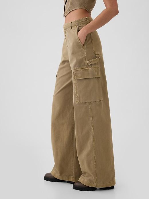 Mid Rise Cargo Baggy Khakis Product Image