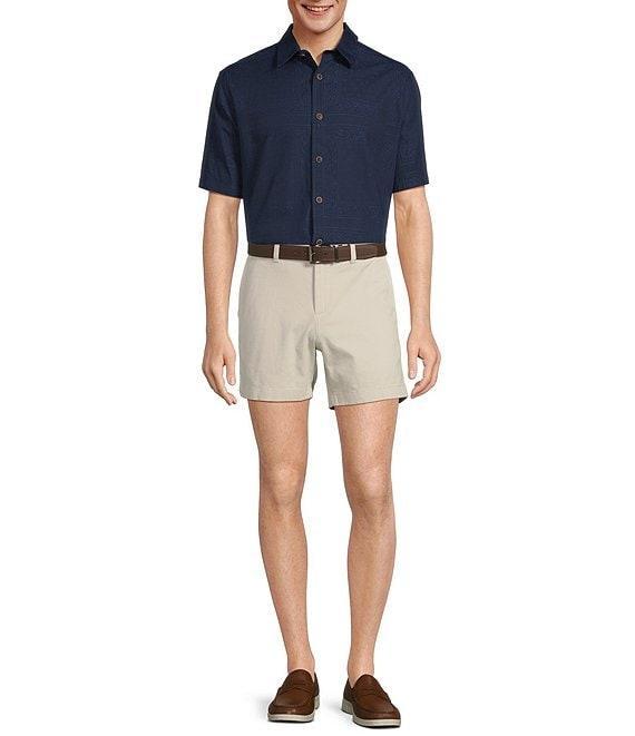 Roundtree & Yorke Short Sleeve Bandana Jacquard Print Shirt Product Image