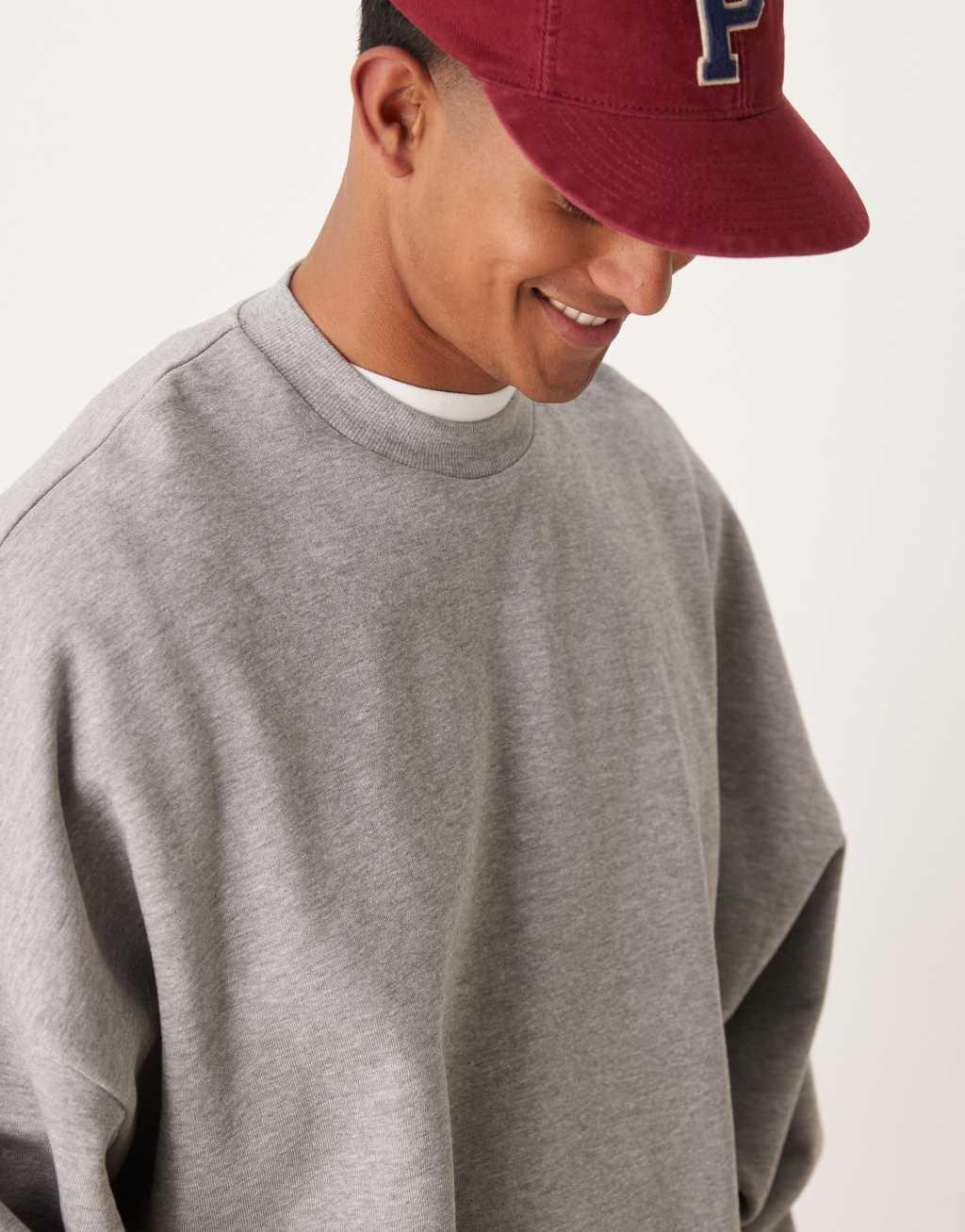 ASOS DESIGN essential extreme oversized sweatshirt in gray heather Product Image