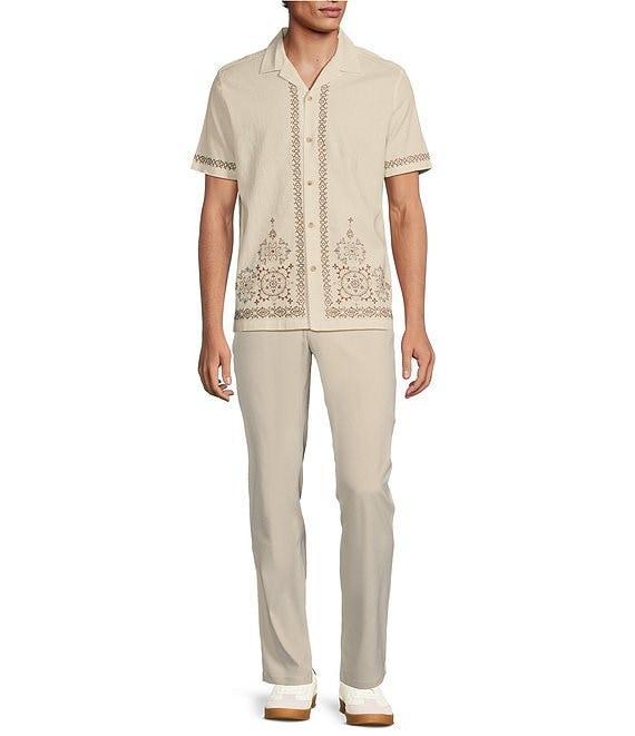 Rowm Embroidered Short Sleeve Woven Shirt Product Image