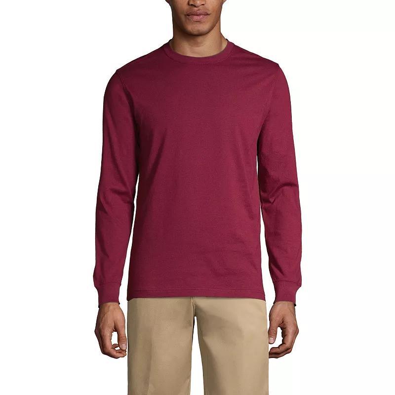 Men's Lands' End Essential Long Sleeve School Uniform T-shirt, Size: Medium, Red Product Image