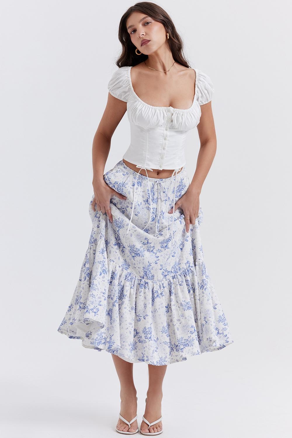 Aitana  blue print midi skirt Product Image
