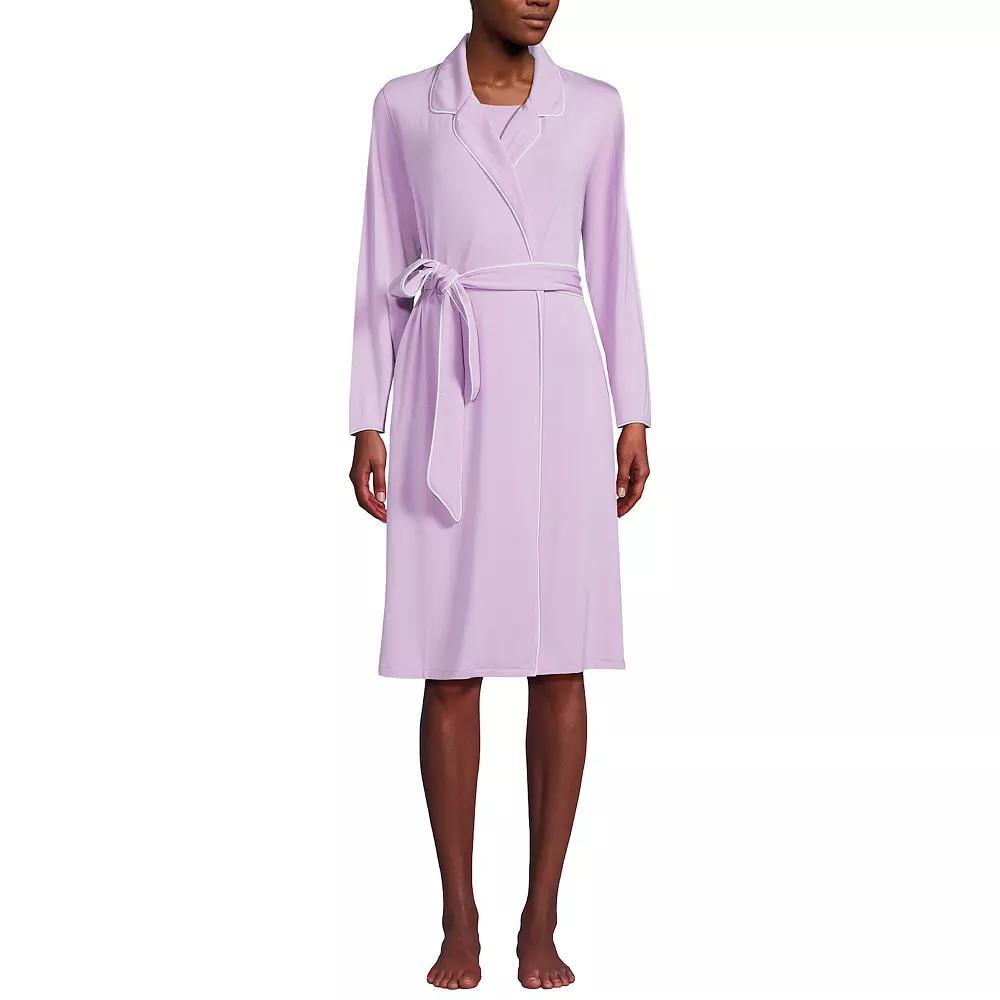 Women's Lands' End Tie Front Cooling Robe, Size: XS, Pink Fog Product Image