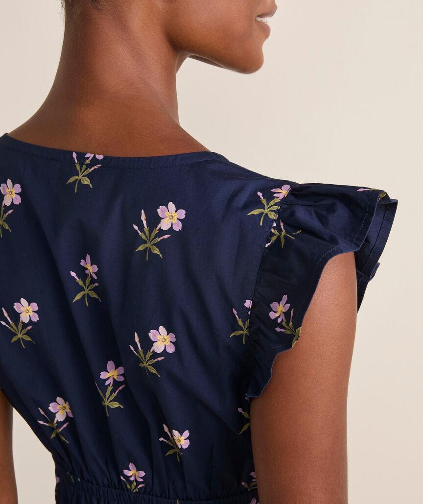 Marina Poplin Flutter-Sleeve Midi Dress Product Image
