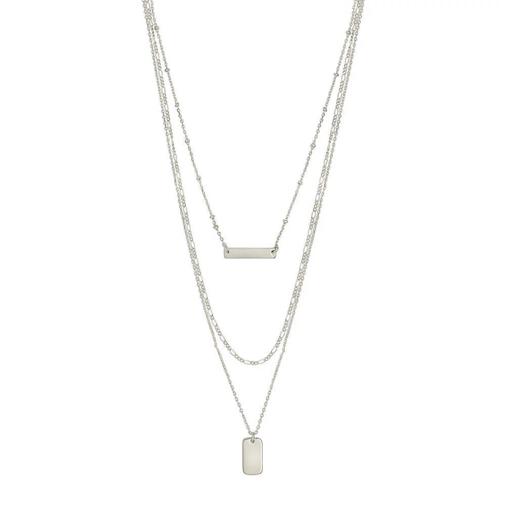 MC Collective Triple Layered Bar Necklace, Womens Gold Tone Product Image