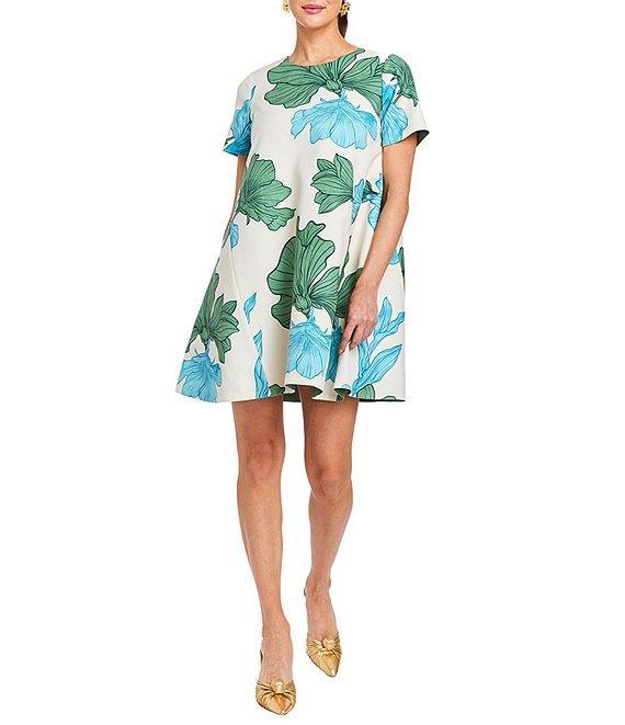 Mestiza New York Cecily Convertible Floral Print Round Neck Short Sleeve A-Line Dress Product Image