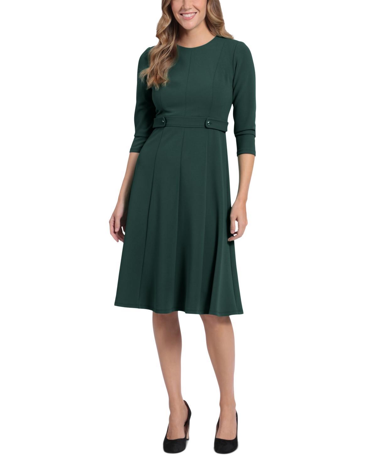 Women's London Times Side Tab Fit & Flare Dress, Size: 10, Black Product Image