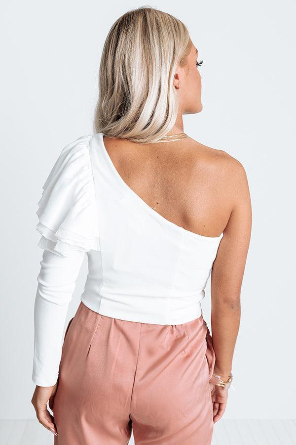 London Proper One Shoulder Top In Ivory Product Image