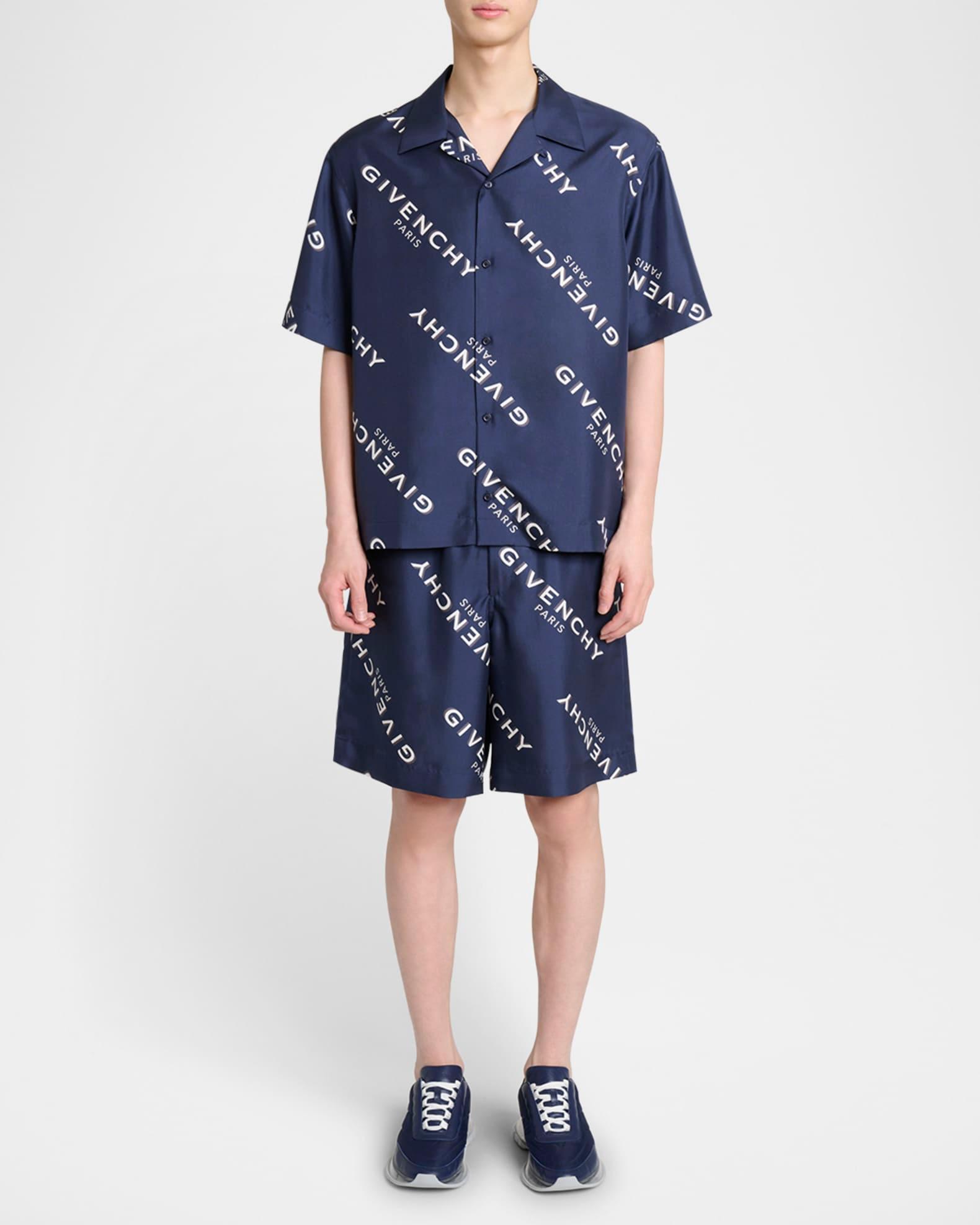 Men's Silk All-Over Logo Bowling Shirt Product Image