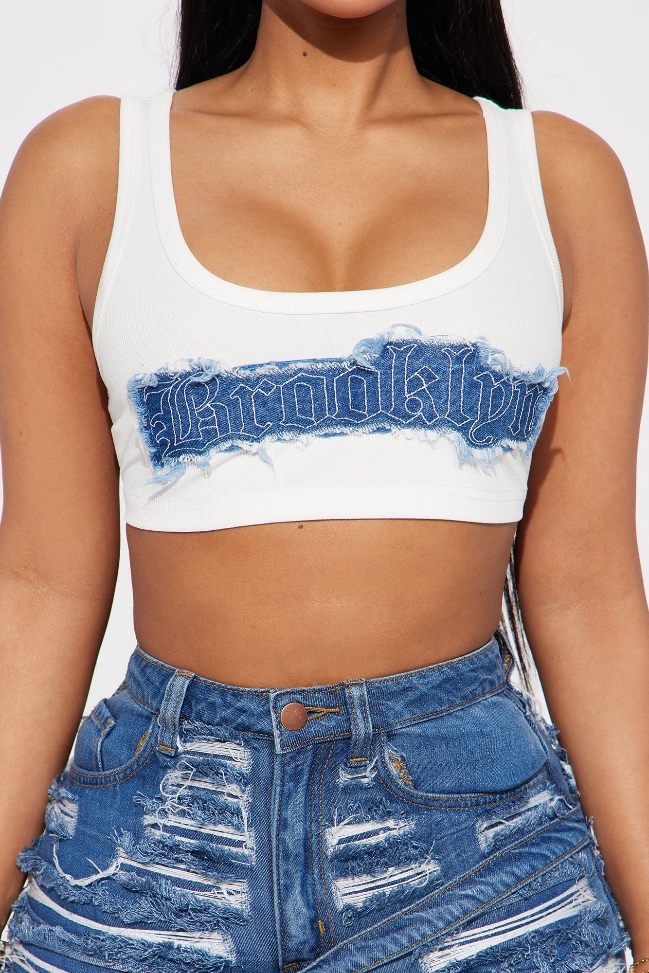 Brooklyn Super Crop Top - Ivory Product Image