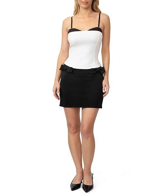 Steve Madden Scuba 3D Bow Micro Mini Skirt Product Image