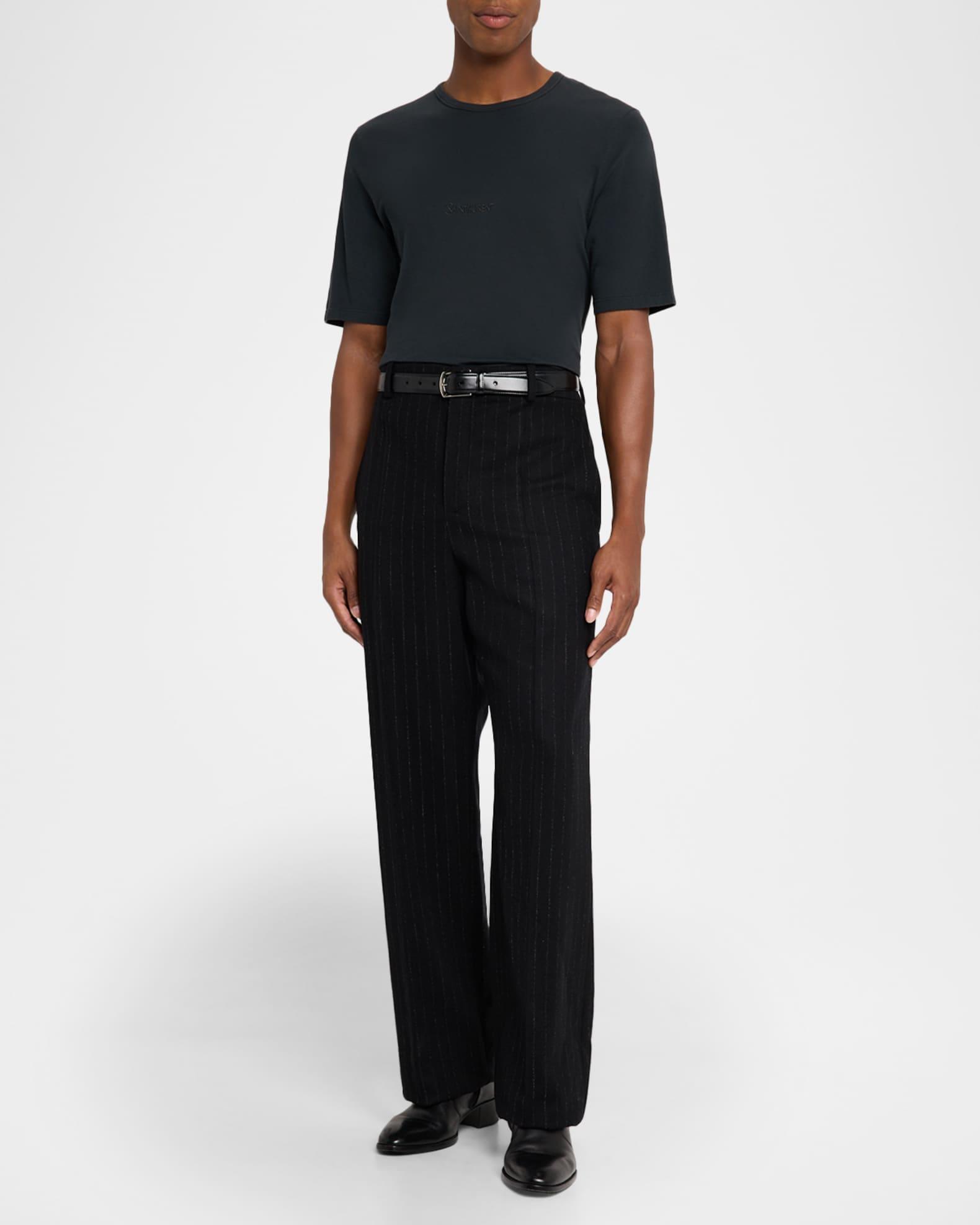 Men's Wool and Cashmere Straight-Leg Pinstripe Pants Product Image