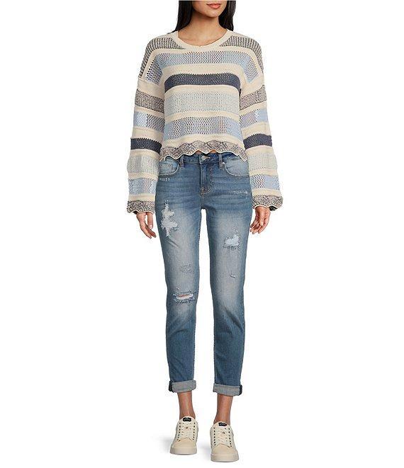 Vigoss Thompson Destructed Cuffed Tomboy Jeans Product Image
