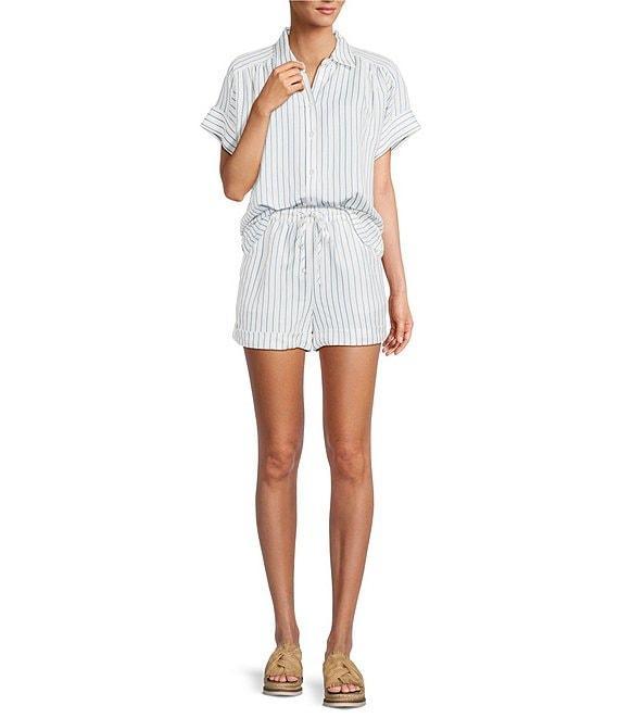 Antonio Melani Coordinating Luz Stripe Print Linen Shorts Product Image