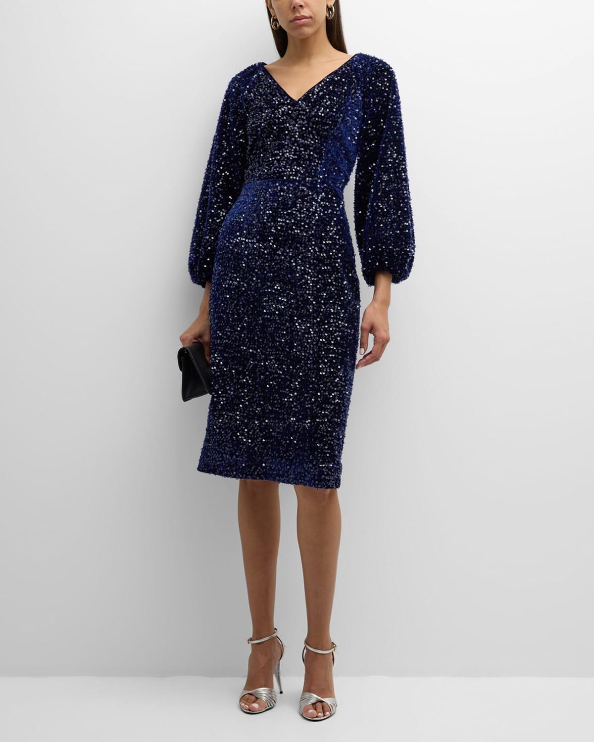 Womens The Robin Sequined Midi-Dress Product Image