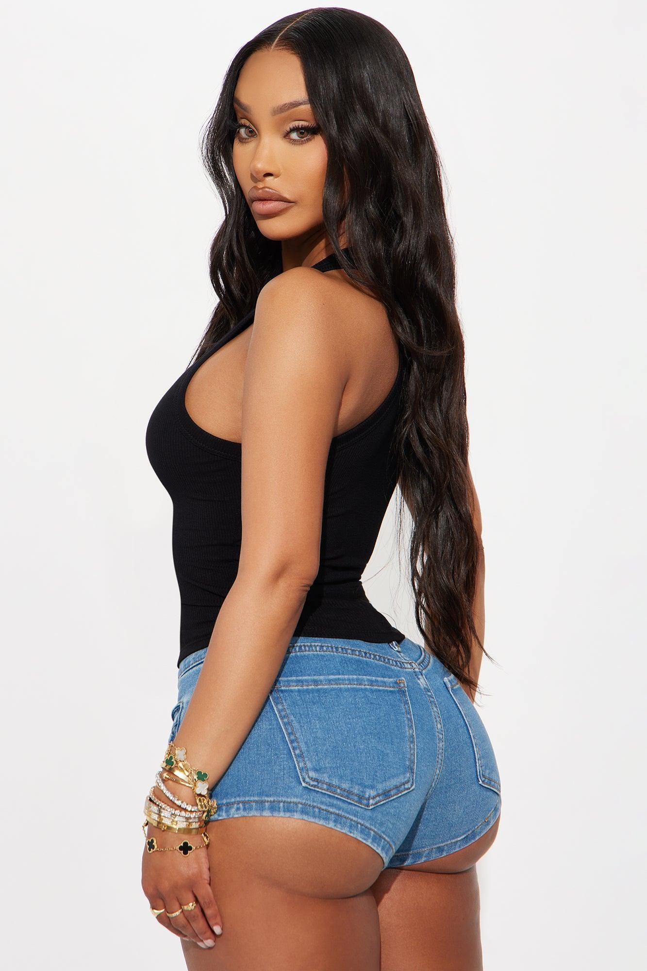 Bonnie Racerback Ribbed Tank Top - Black Product Image