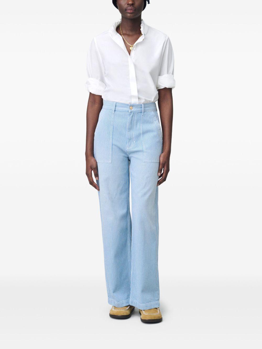 striped straight-leg trousers Product Image