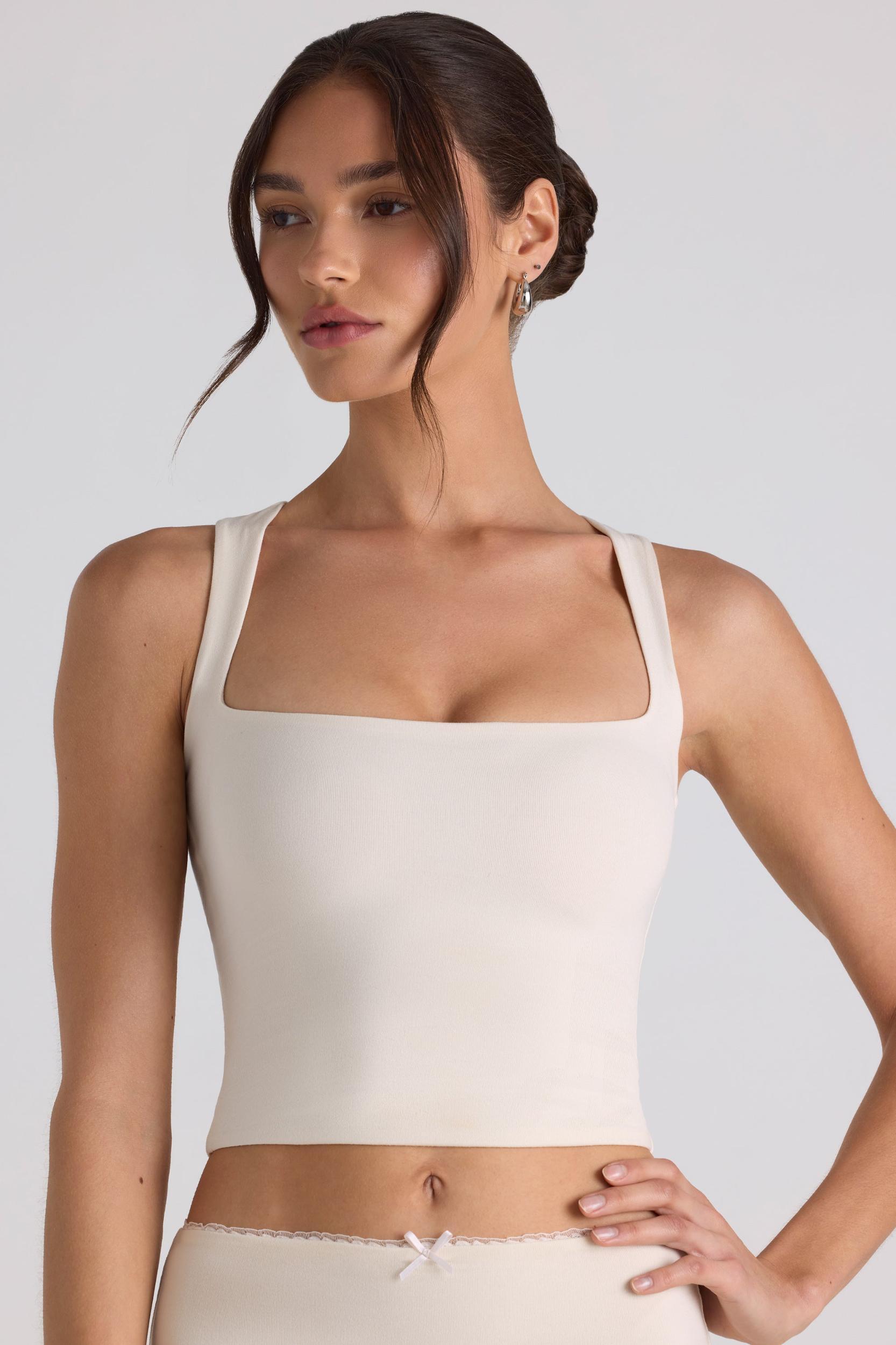 Modal Bow-Detail Mid-Rise Midi Skirt in Ivory Product Image