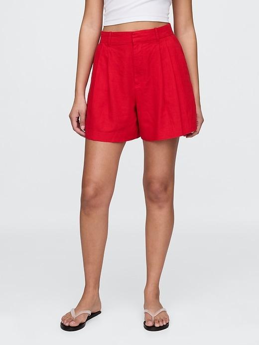 365 High Rise Linen-Blend Shorts Product Image