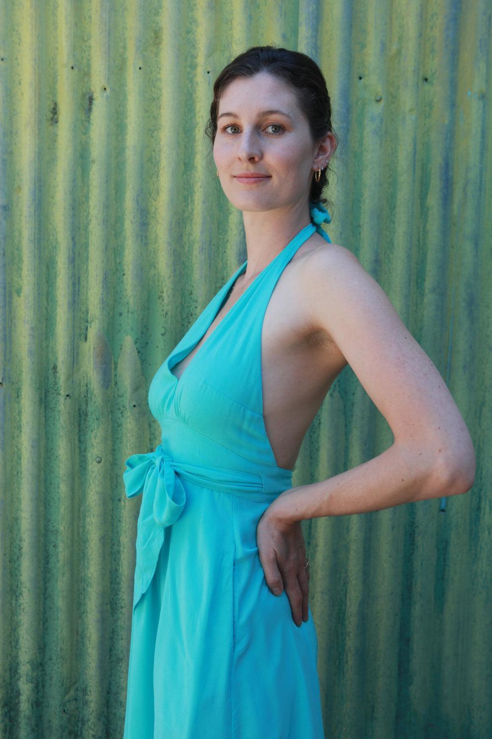 Monroe Dress in Sea Foam Challis Product Image