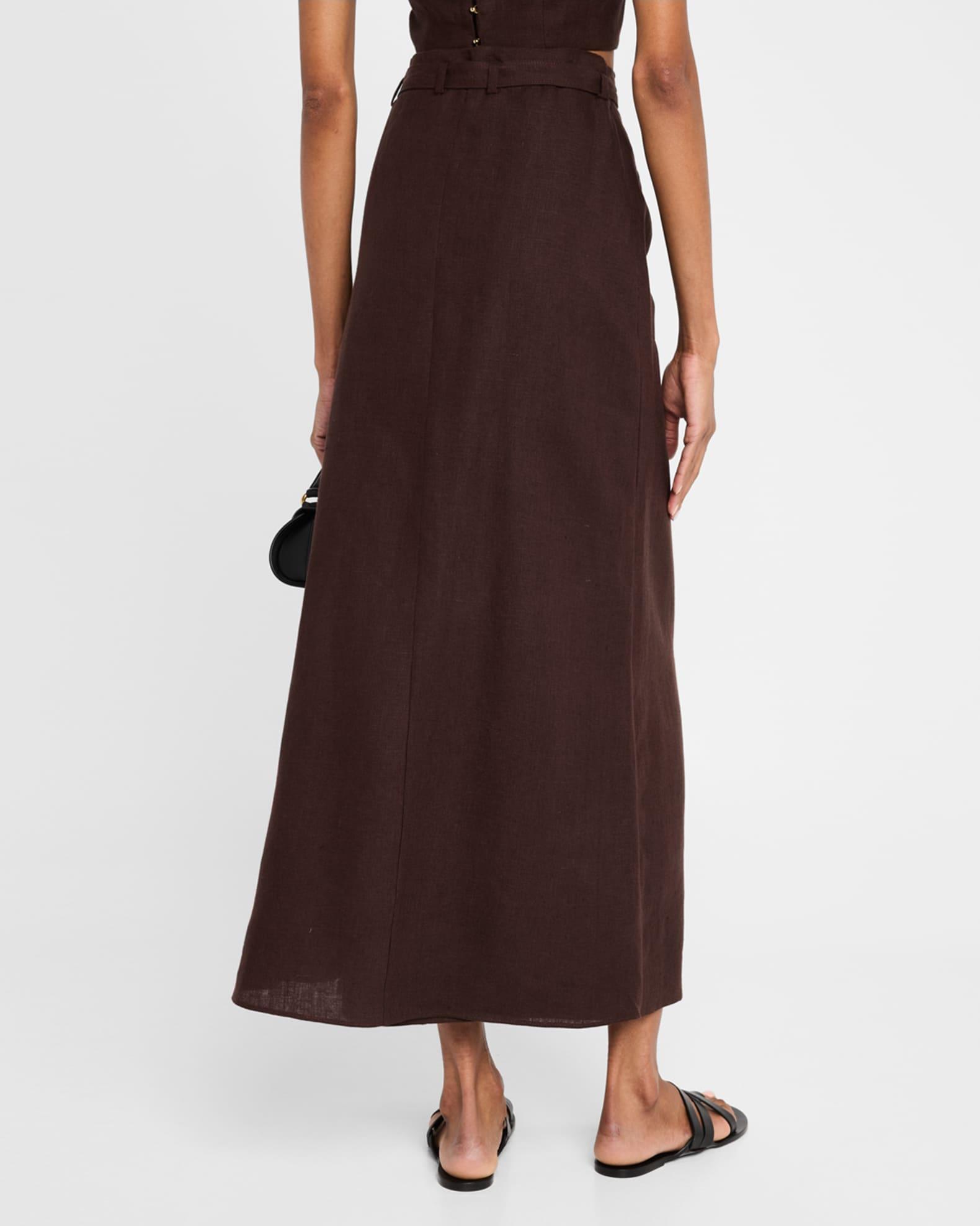 Bruna Wrap Linen Skirt Product Image